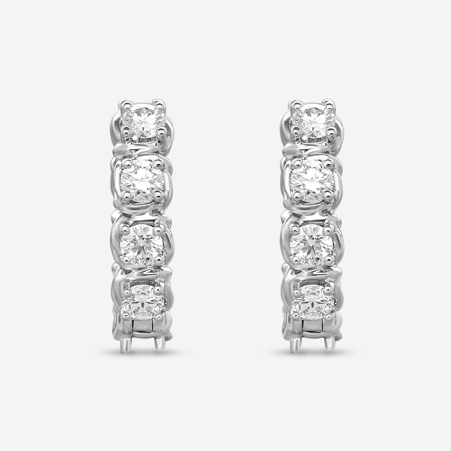 Ina Mar Diamond Pavé Huggie Earrings in 18K White Gold