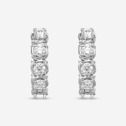 Ina Mar Diamond Pavé Huggie Earrings in 18K White Gold