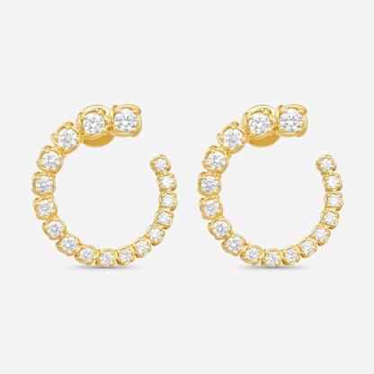 Ina Mar 18K Yellow Gold Diamond Hoop Earrings