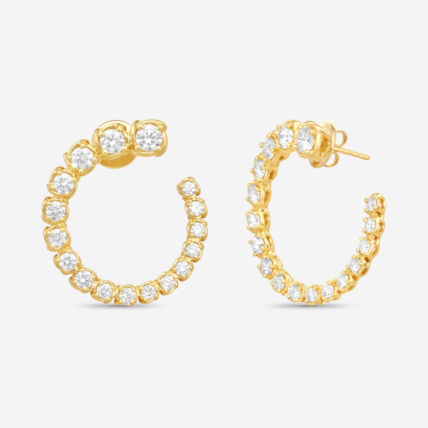 Ina Mar 18K Yellow Gold Diamond Hoop Earrings