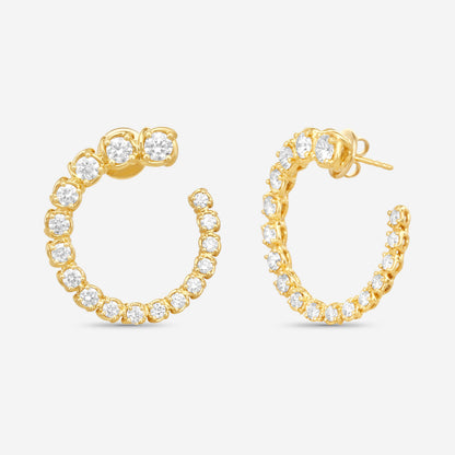 Ina Mar 18K Yellow Gold Diamond Hoop Earrings