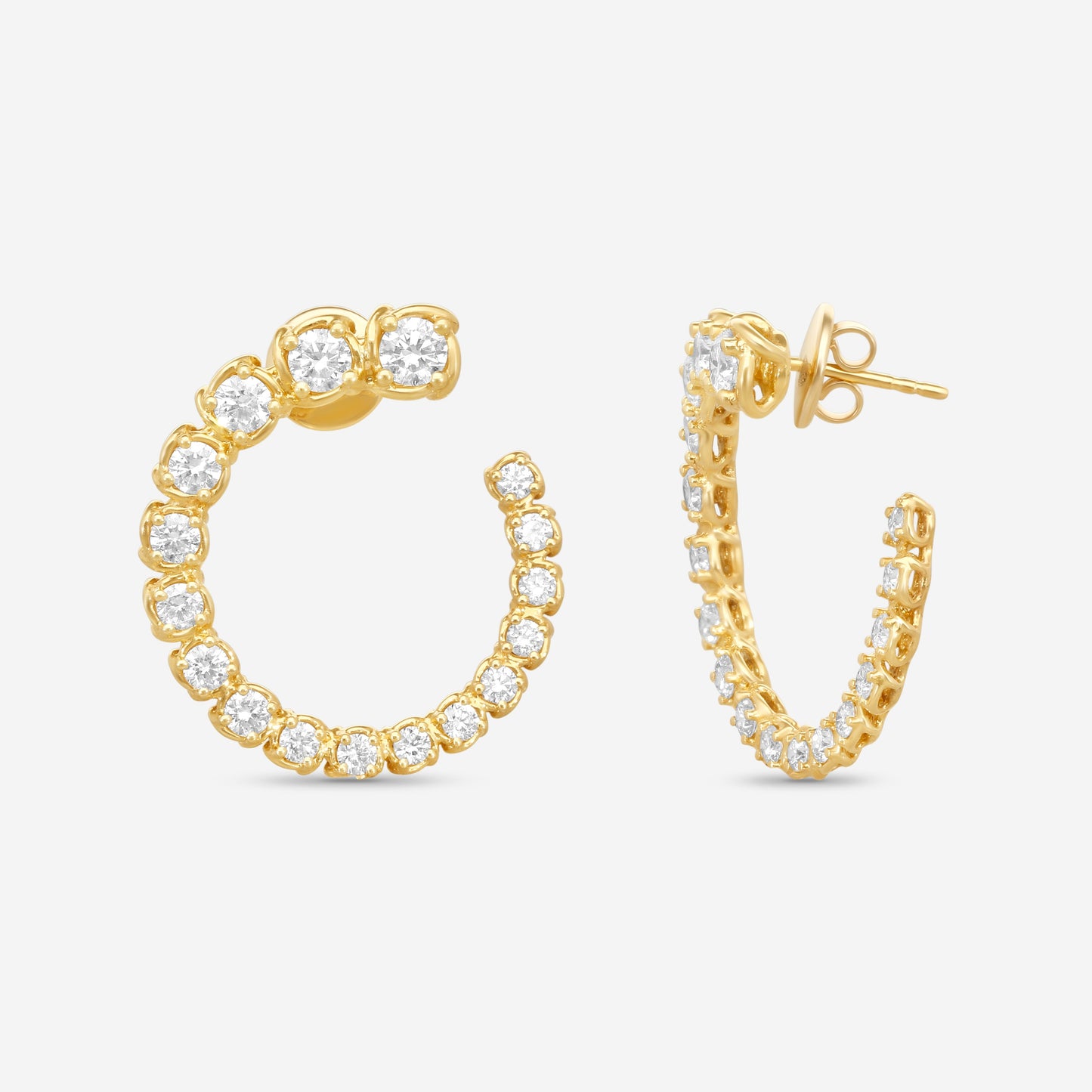 Ina Mar 18K Yellow Gold Diamond Hoop Earrings