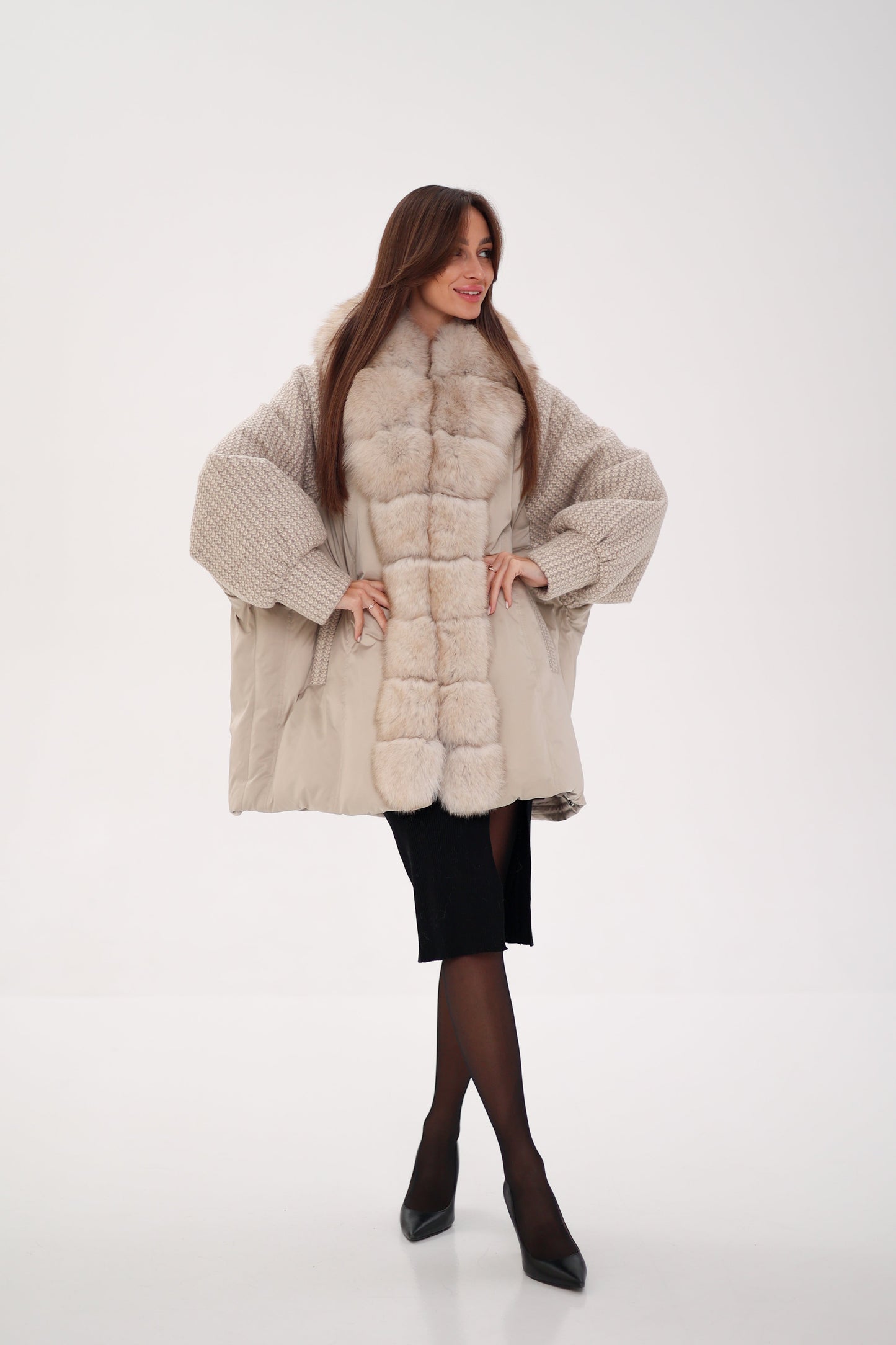 Polar Fox Boucle Down Coat
