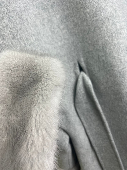 Scandinavian Mink Fur Virgin Wool Coat