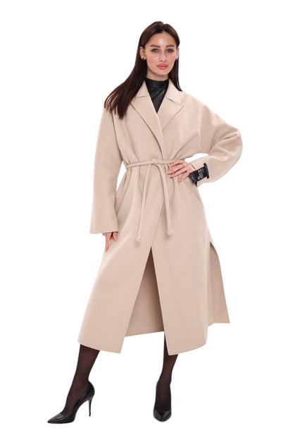 Margaret Premium Lana Wool Cashmere Coat in Royal Crème