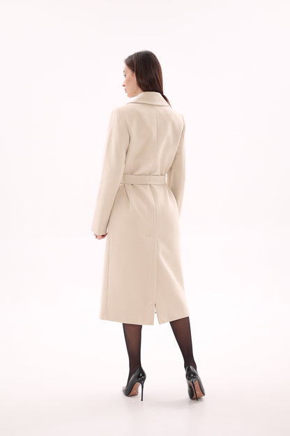 Denise Cashmere Blend Overcoat Nude