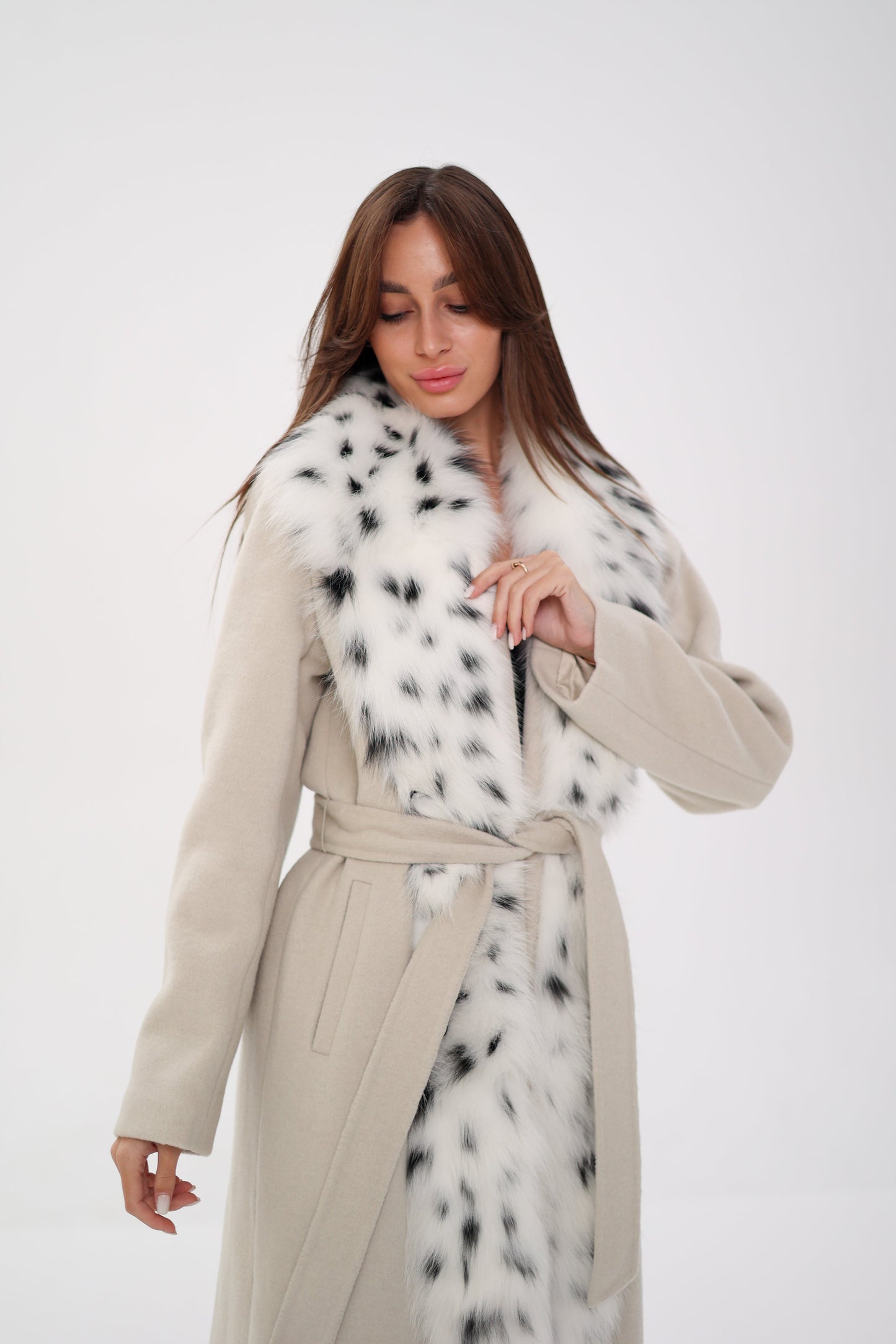 Arctic Fox Virgin Wool Wrap Coat