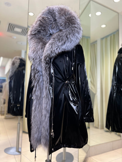 Silver Fox Fully Lined Hood Rabbit Insulated Parka