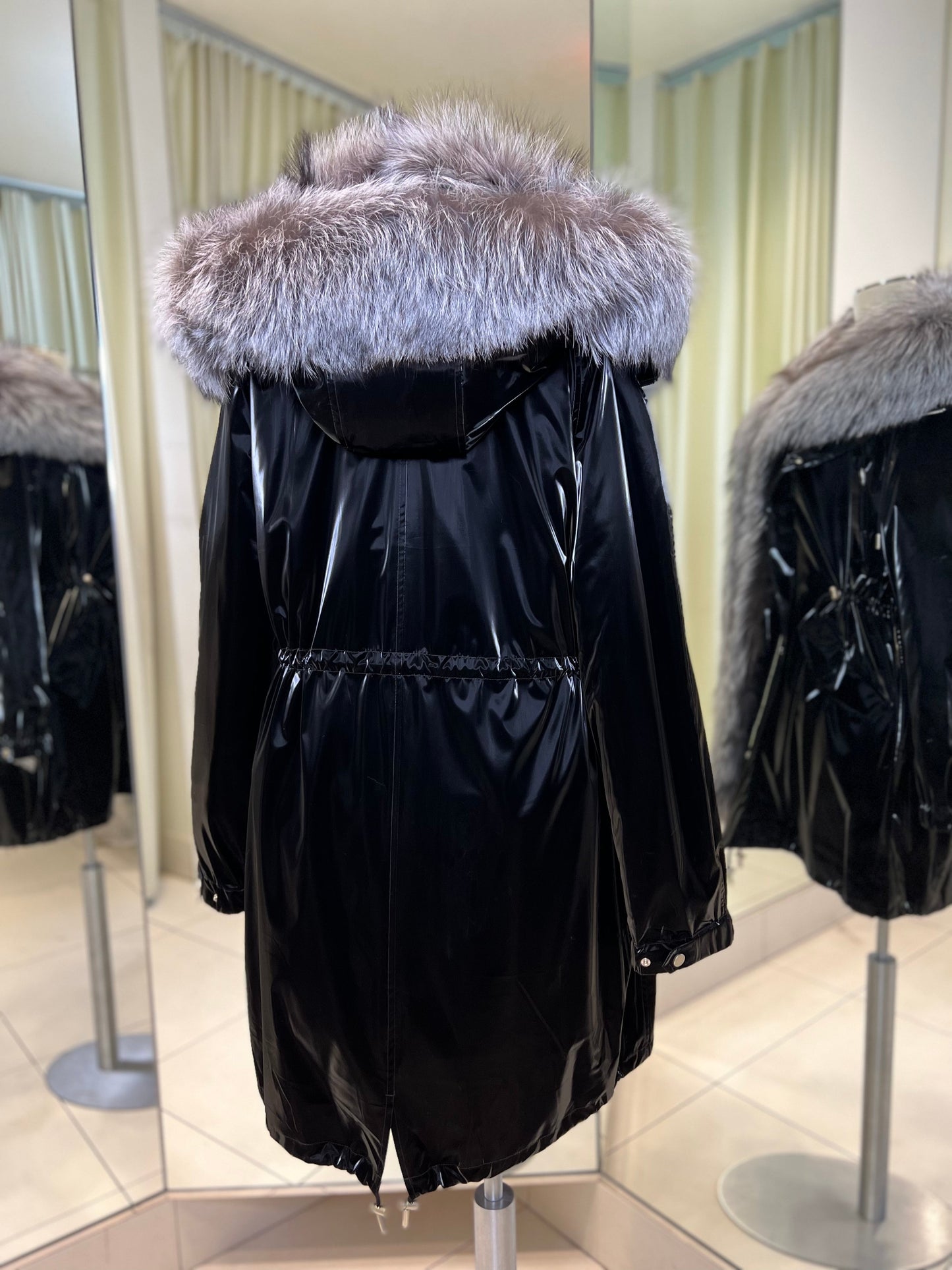 Silver Fox Fully Lined Hood Rabbit Insulated Parka