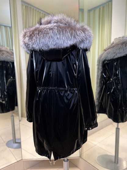Silver Fox Fully Lined Hood Rabbit Insulated Parka