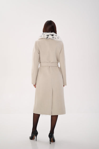 Arctic Fox Virgin Wool Wrap Coat