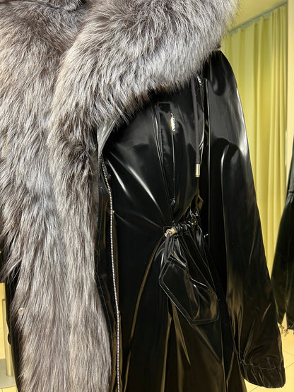 Silver Fox Fully Lined Hood Rabbit Insulated Parka