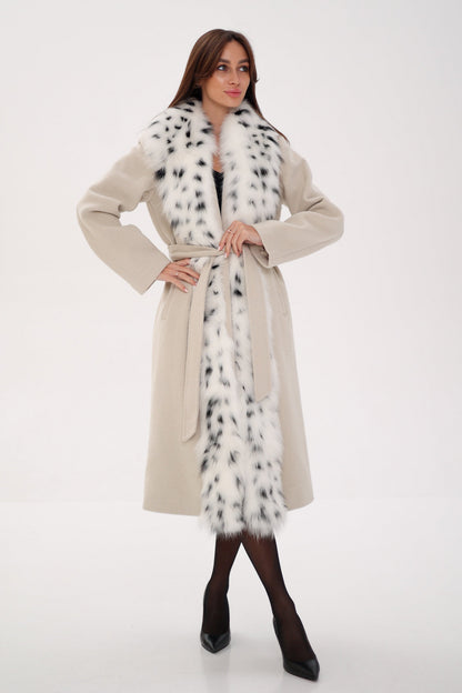 Arctic Fox Virgin Wool Wrap Coat