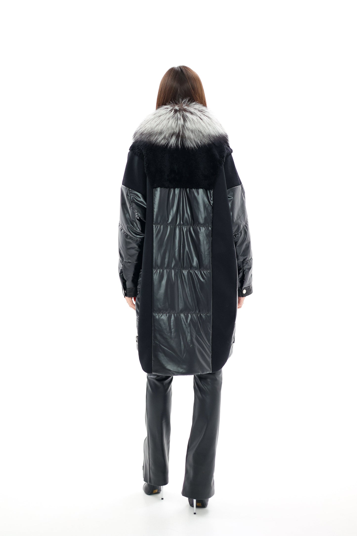 Silver Fox Fur Italian Cashmere Wool Freudenberg Comfortemp® Coat