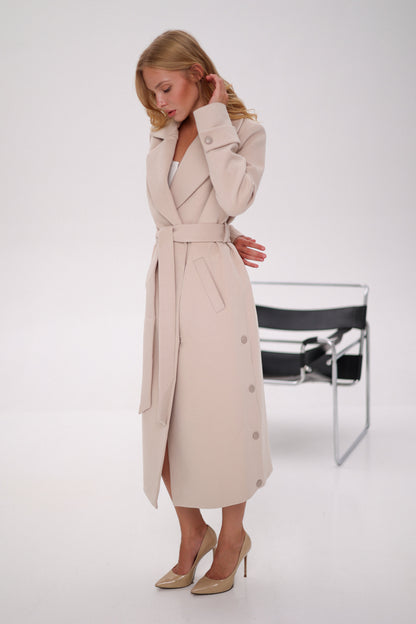 Camille Cashmere Blend Coat Beige