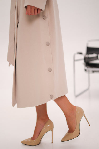Camille Cashmere Blend Coat Beige