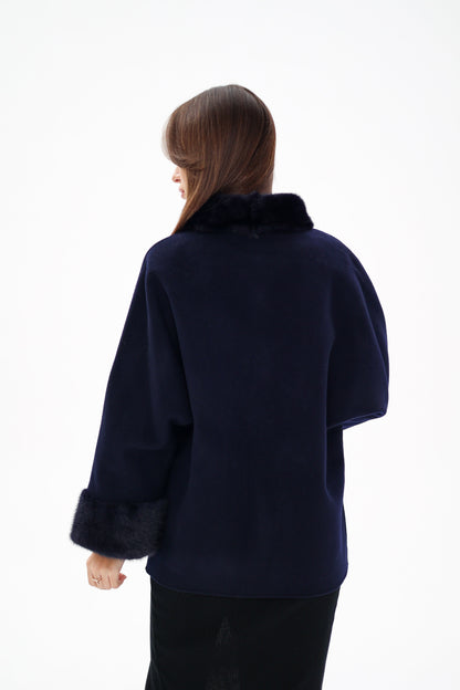 Mink Fur Virgin Wool Coat