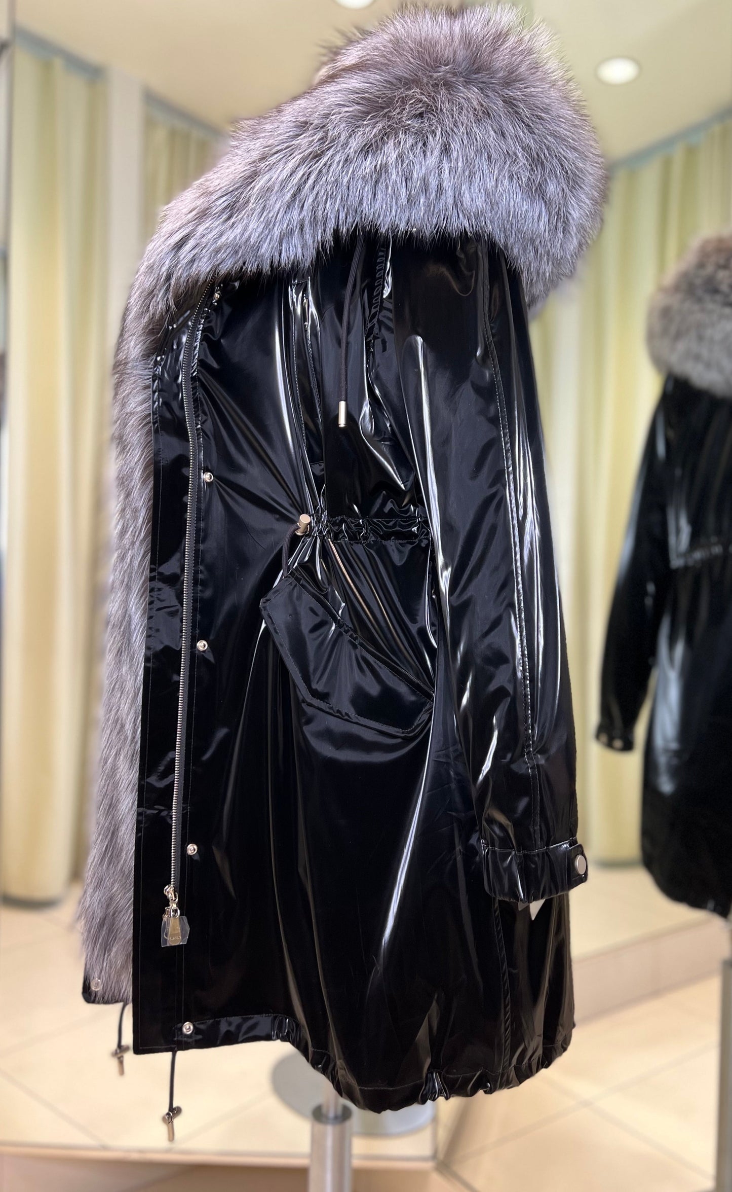 Silver Fox Fully Lined Hood Rabbit Insulated Parka