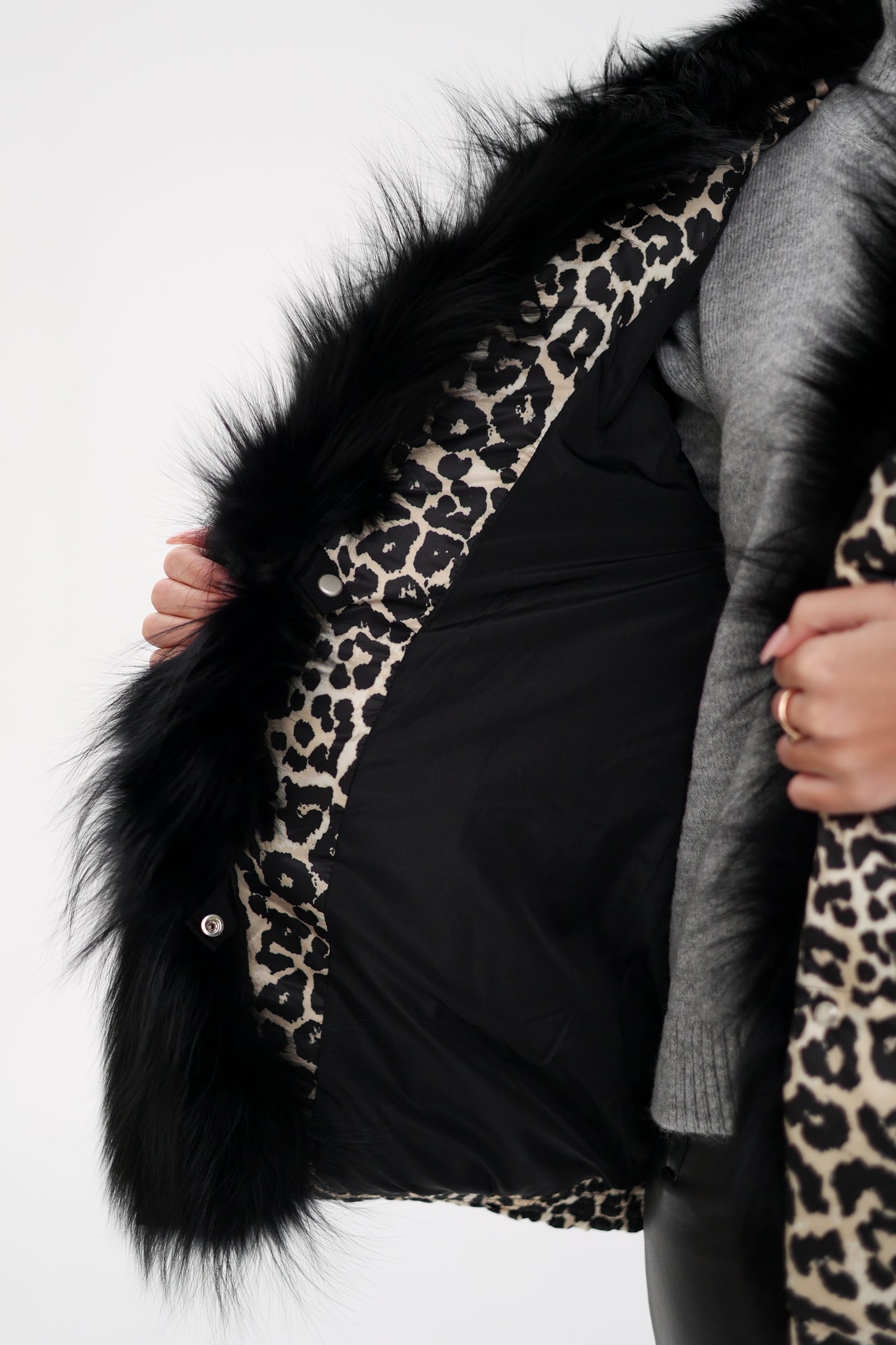 Polar Fox Leopard Luxe Down Parka