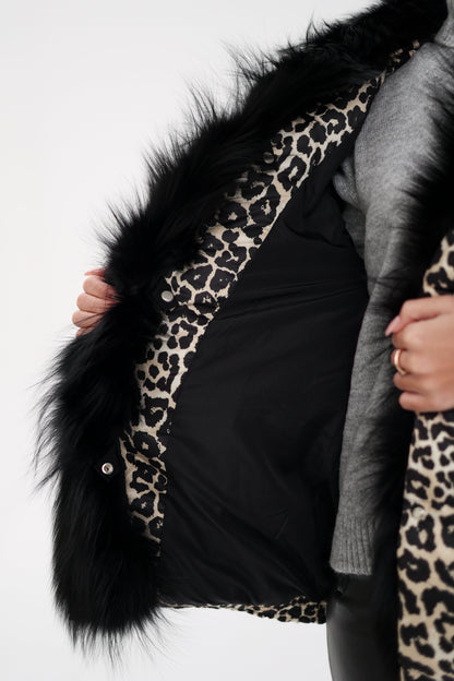 Polar Fox Leopard Luxe Down Parka