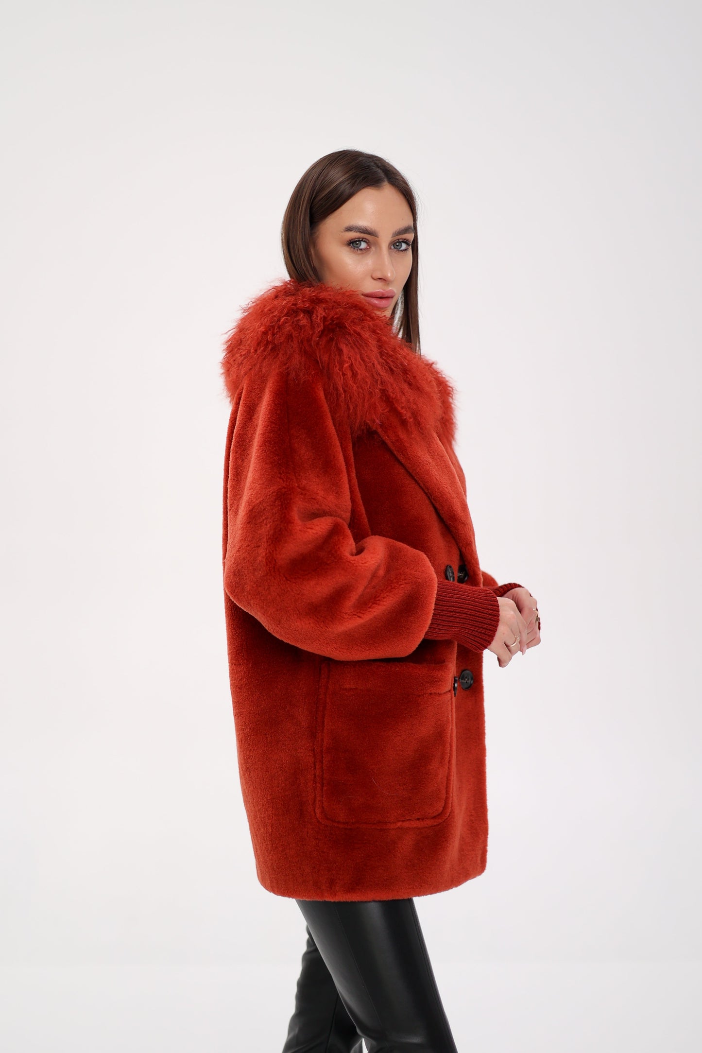Lama Fur Peruvian Wool Coat