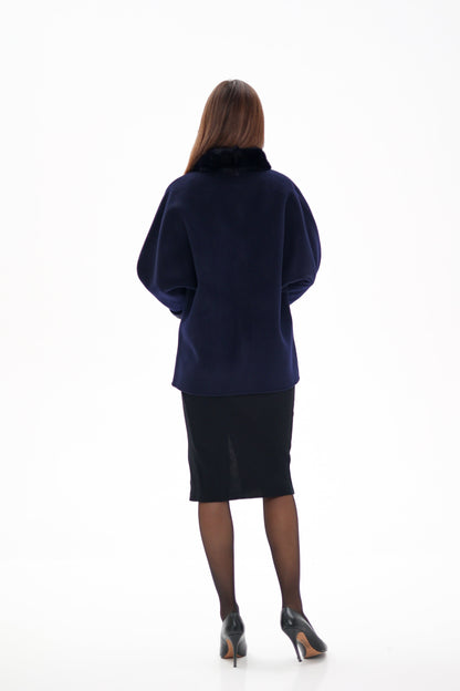 Mink Fur Virgin Wool Coat