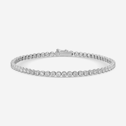 Mémoire - Milgrain 18K White Gold Line Diamond Bracelet CBDD134-18KW