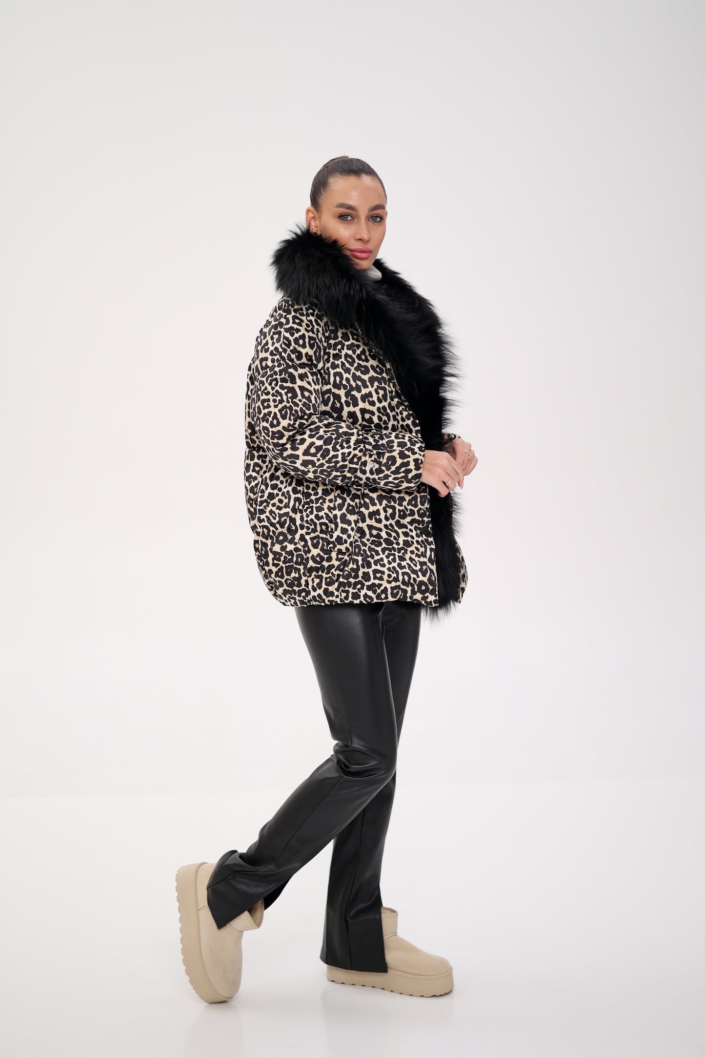 Polar Fox Leopard Luxe Down Parka