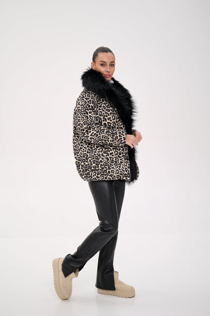 Polar Fox Leopard Luxe Down Parka