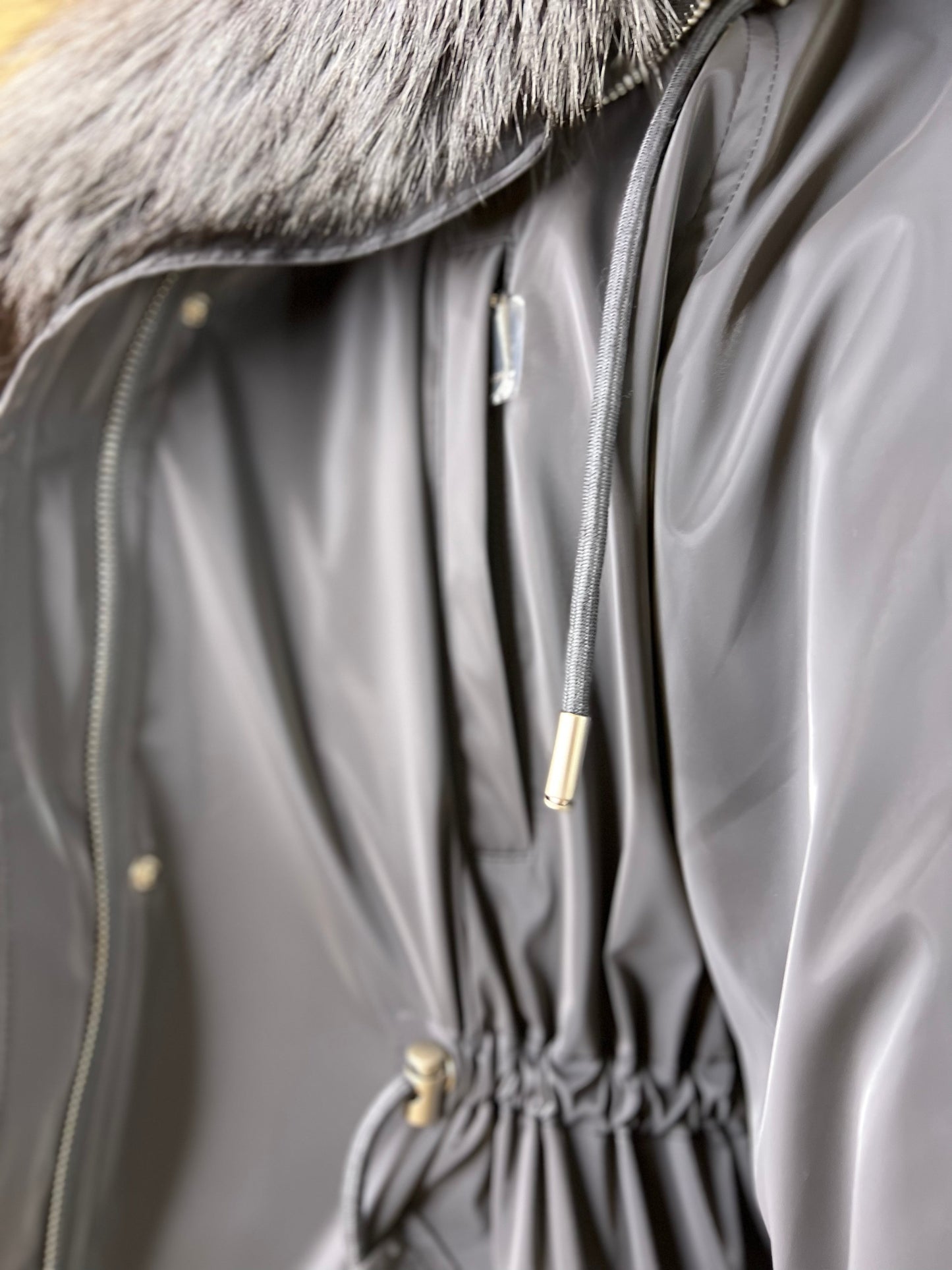 Silver Fox Fully Lined Hood Rabbit Insulated Parka