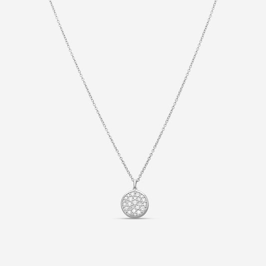 MEMOIRE - 18K WG Luna Pave Medallion Necklace 11mm (Approx.3.8gr./ DIA: .45ct.twd.) - CCPV110-WG
SIZE / L:18"