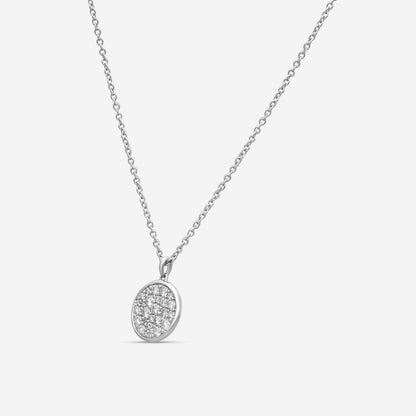MEMOIRE - 18K WG Luna Pave Medallion Necklace 11mm (Approx.3.8gr./ DIA: .45ct.twd.) - CCPV110-WG
SIZE / L:18"
