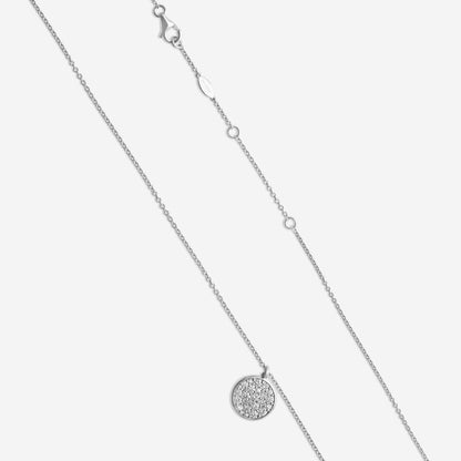 MEMOIRE - 18K WG Luna Pave Medallion Necklace 11mm (Approx.3.8gr./ DIA: .45ct.twd.) - CCPV110-WG
SIZE / L:18"
