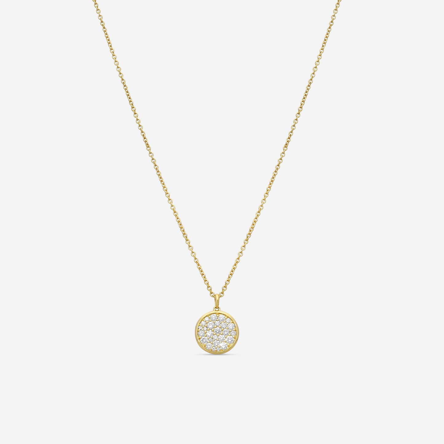 MEMOIRE - 18K YG Luna Pave Medallion Necklace 11mm (Approx.3.8gr./ DIA: .45ct.twd.) - CCPV110-YG
SIZE / L:18"