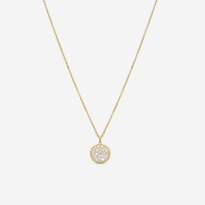 MEMOIRE - 18K YG Luna Pave Medallion Necklace 11mm (Approx.3.8gr./ DIA: .45ct.twd.) - CCPV110-YG
SIZE / L:18"