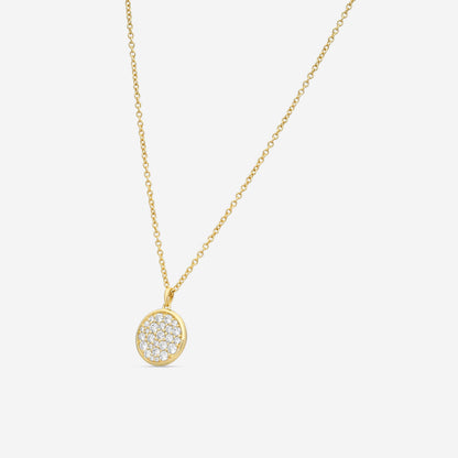 MEMOIRE - 18K YG Luna Pave Medallion Necklace 11mm (Approx.3.8gr./ DIA: .45ct.twd.) - CCPV110-YG
SIZE / L:18"
