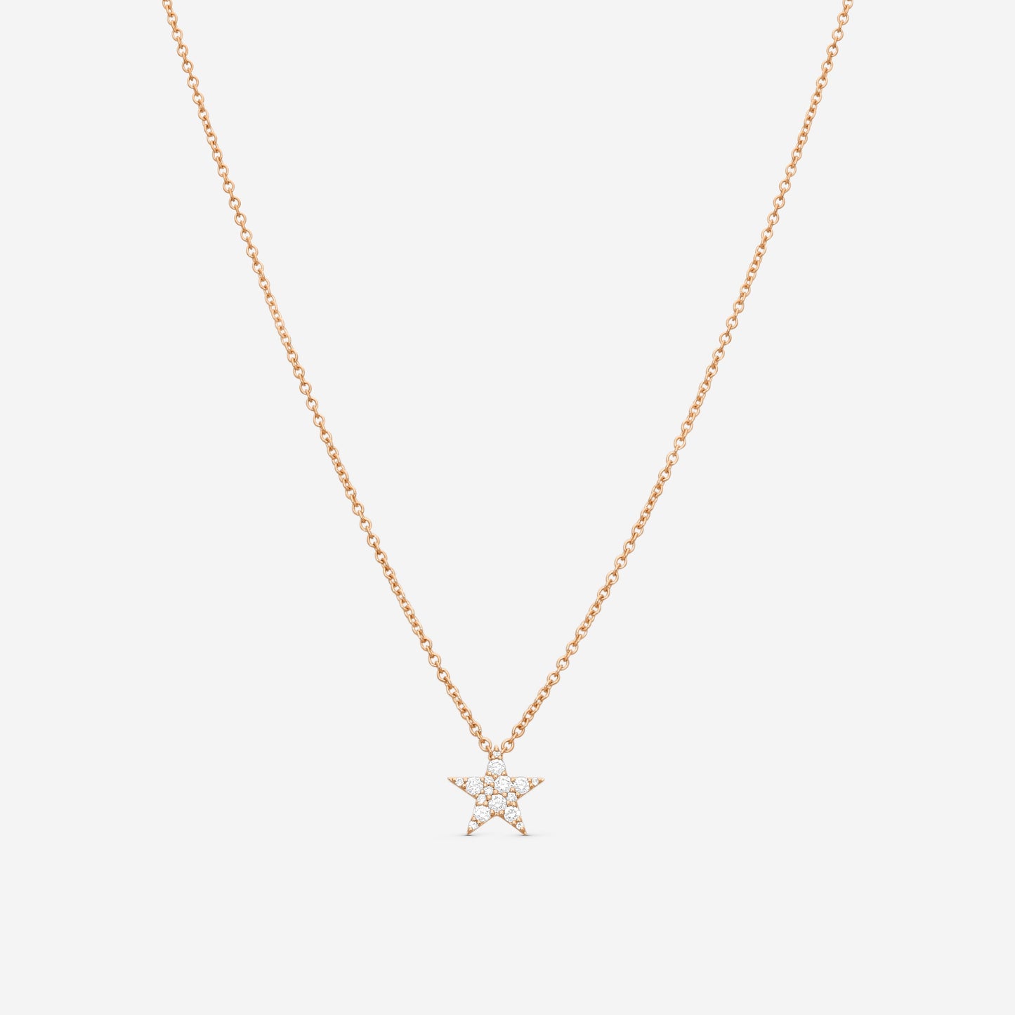 MEMOIRE - 18K RG Luna Pave Star Pendant  (Approx.2.8gr./ DIA: .16ct.twd.) - CCPV111-RG
SIZE / L:18"