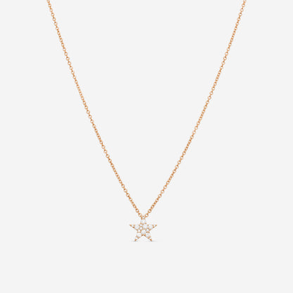 MEMOIRE - 18K RG Luna Pave Star Pendant  (Approx.2.8gr./ DIA: .16ct.twd.) - CCPV111-RG
SIZE / L:18"