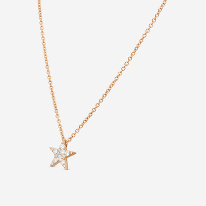 MEMOIRE - 18K RG Luna Pave Star Pendant  (Approx.2.8gr./ DIA: .16ct.twd.) - CCPV111-RG
SIZE / L:18"