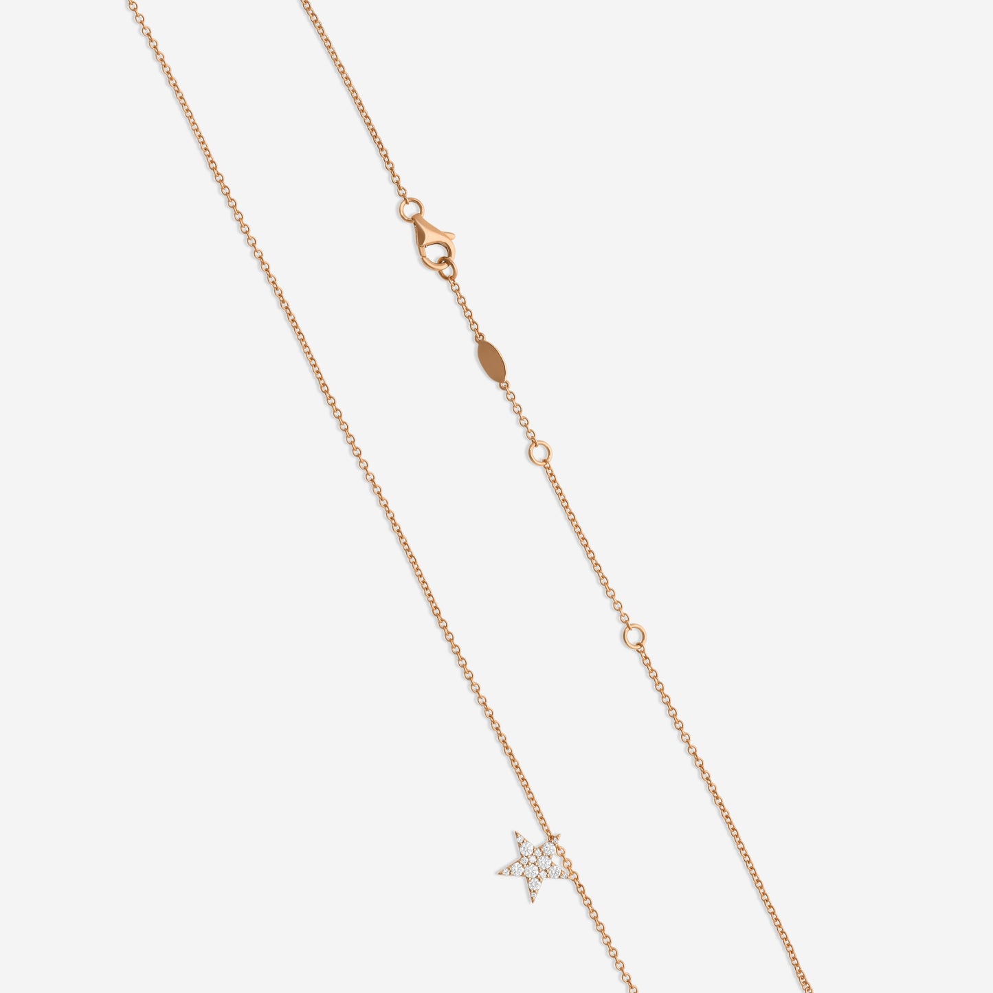 MEMOIRE - 18K RG Luna Pave Star Pendant  (Approx.2.8gr./ DIA: .16ct.twd.) - CCPV111-RG
SIZE / L:18"