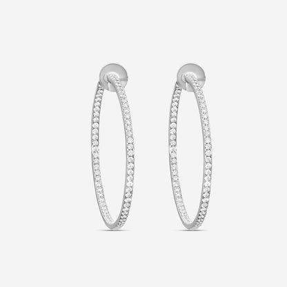 MEMOIRE - Round Pave Hoops 2ctw approx. 43mm - CHHO206