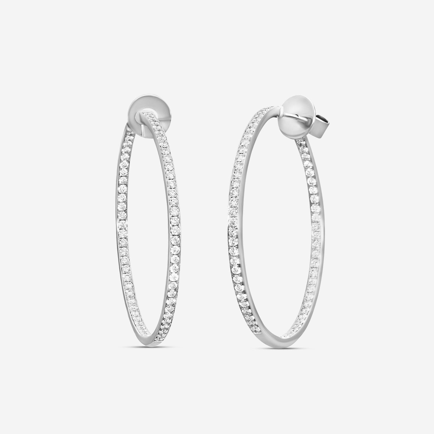 MEMOIRE - Round Pave Hoops 2ctw approx. 43mm - CHHO206