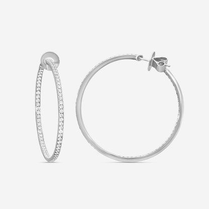 MEMOIRE - Round Pave Hoops 2ctw approx. 43mm - CHHO206
