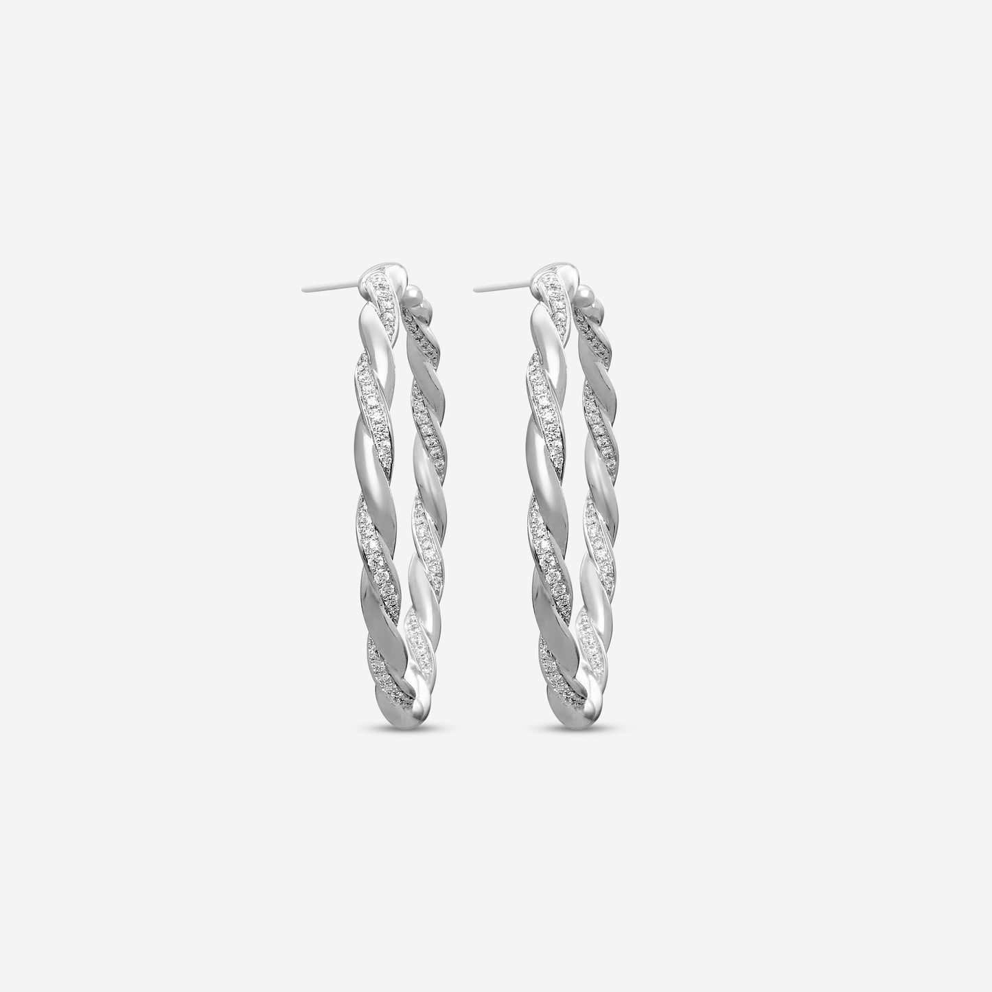 Memoire - Vine Twisted Pave Hoops - Medium 0.41-0.48ctw 3535 72 8W - CHHO277-18KW