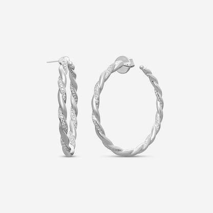 Memoire - Vine Twisted Pave Hoops - Medium 0.41-0.48ctw 3535 72 8W - CHHO277-18KW