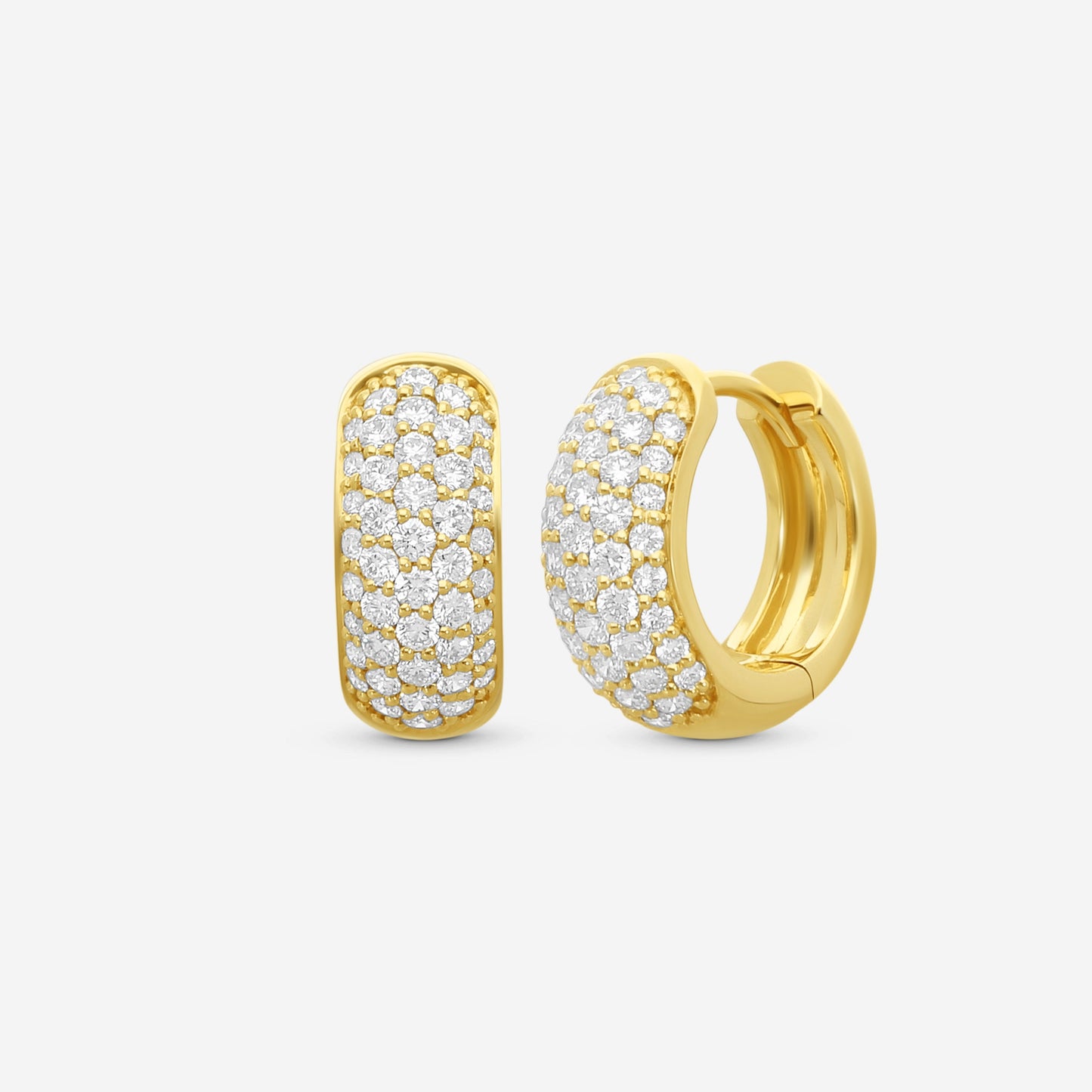 Memoire - Pave Huggies .79 ctw 18K Yellow Gold - CHHO378-18KY