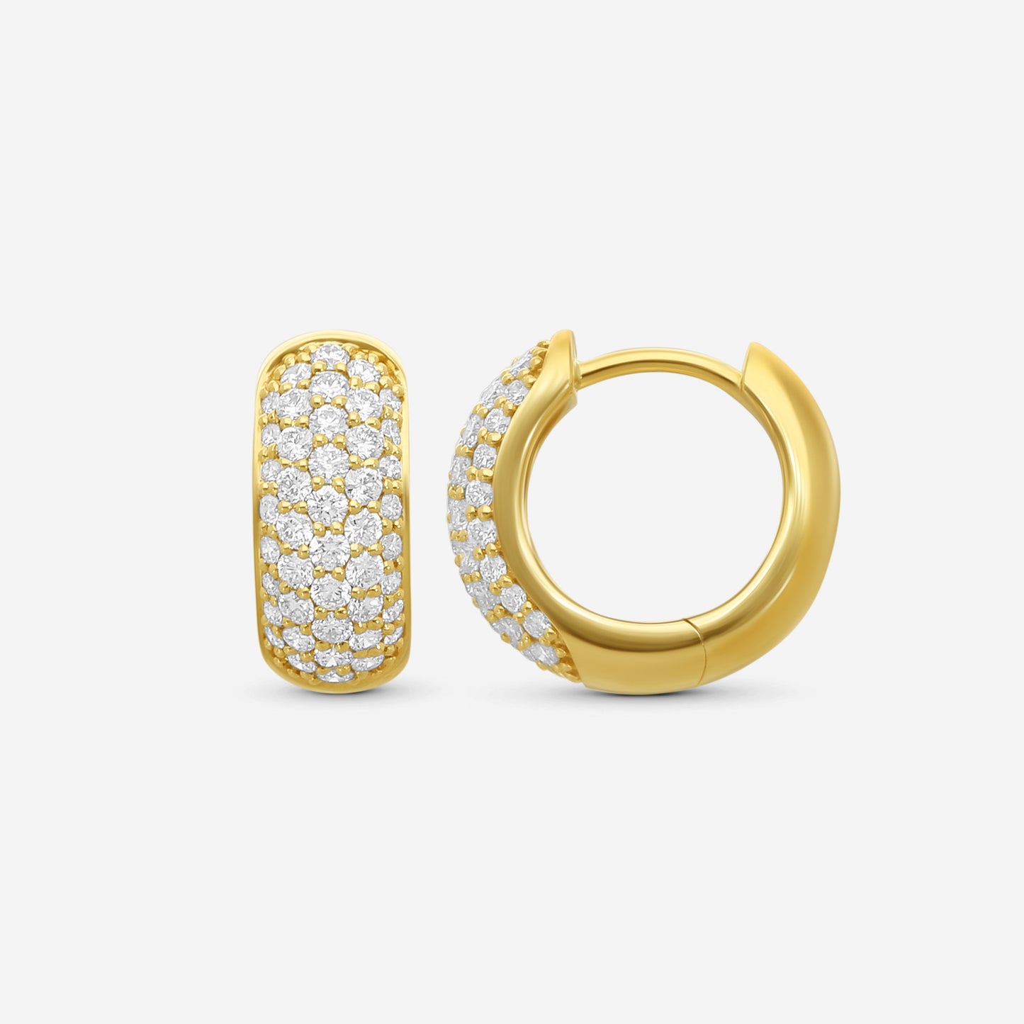 Memoire - Pave Huggies .79 ctw 18K Yellow Gold - CHHO378-18KY