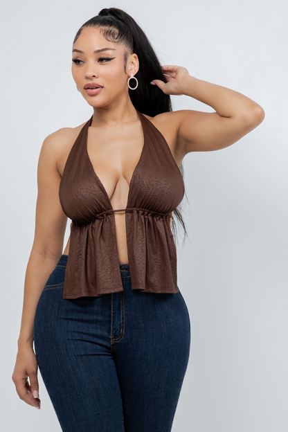 Sultry Crush Open Back Halter Club Top