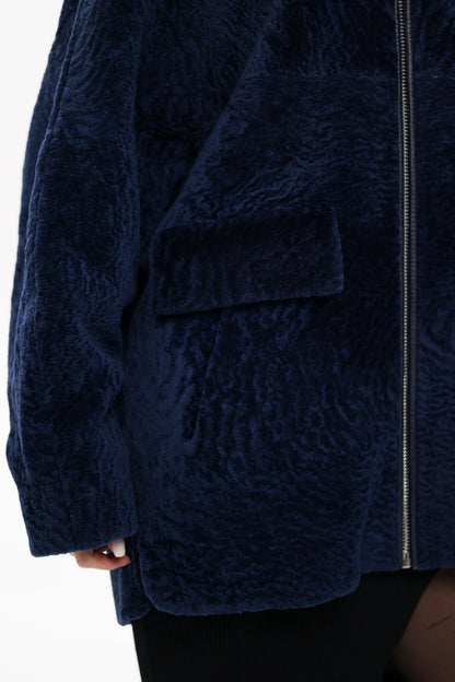 Shearling Silver Fox Trim Jacket