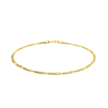 14K Yellow Gold Figaro Anklet